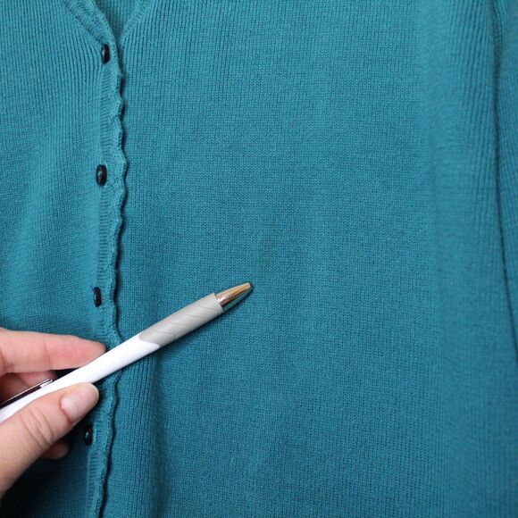 Hampshire Studio Cardigan Button Down With Lace Trimming - Picture 8 of 8